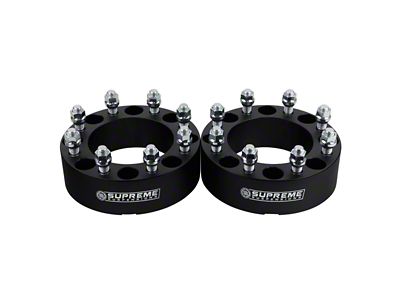 Supreme Suspensions 2-Inch Pro Billet Wheel Spacers; Black; Set of Two (11-24 F-350 Super Duty)