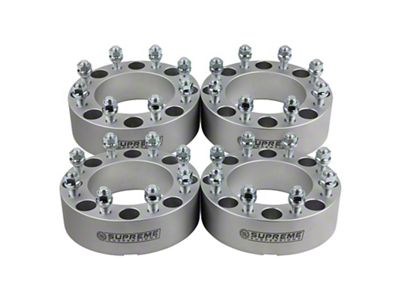 Supreme Suspensions 2-Inch Pro Billet Wheel Spacers; Silver; Set of Four (05-25 F-350 Super Duty SRW)