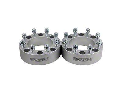 Supreme Suspensions 2-Inch Pro Billet Wheel Spacers; Silver; Set of Two (11-24 F-350 Super Duty)