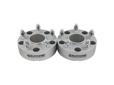 Supreme Suspensions 1.50-Inch Pro Billet Hub and Wheel Centric Wheel Spacers; Silver; Set of Two (02-11 RAM 1500, Excluding Mega Cab)