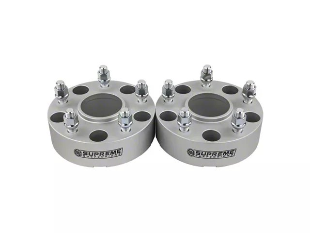 Supreme Suspensions 1.50-Inch Pro Billet Hub and Wheel Centric Wheel Spacers; Silver; Set of Two (12-18 RAM 1500)