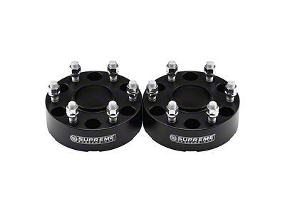 Supreme Suspensions 2-Inch Pro Billet Hub Centric Wheel Spacers; Black; Set of Two (19-25 RAM 1500)