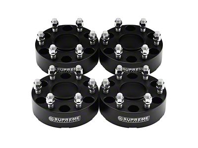 Supreme Suspensions 2-Inch Pro Billet Hub Centric Wheel Spacers; Black; Set of Four (19-25 RAM 1500)