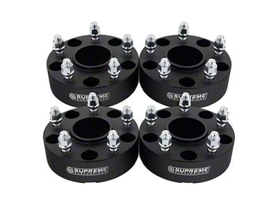 Supreme Suspensions 2-Inch Pro Billet Hub and Wheel Centric Wheel Spacers; Black; Set of Four (12-18 RAM 1500)