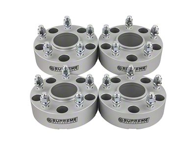 Supreme Suspensions 2-Inch Pro Billet Hub and Wheel Centric Wheel Spacers; Silver; Set of Four (02-11 RAM 1500, Excluding Mega Cab)