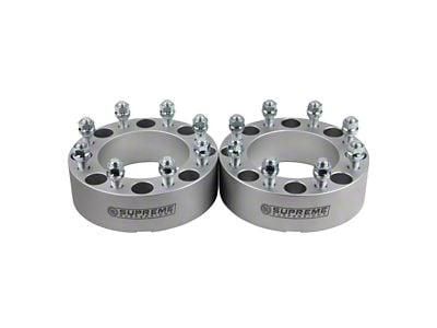 Supreme Suspensions 2-Inch Pro Billet Wheel Spacers; Silver; Set of Two (06-08 RAM 1500 Mega Cab)