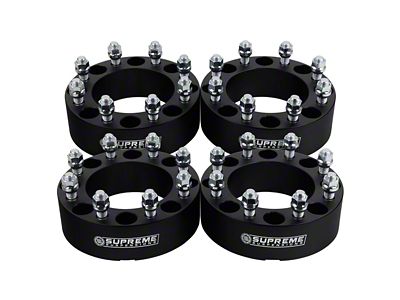 Supreme Suspensions 2-Inch Pro Billet Wheel Spacers; Black; Set of Four (10-14 RAM 2500)