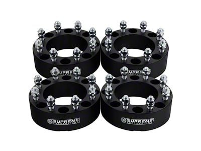 Supreme Suspensions 2-Inch Pro Billet Wheel Spacers; Black; Set of Four (03-11 RAM 2500)