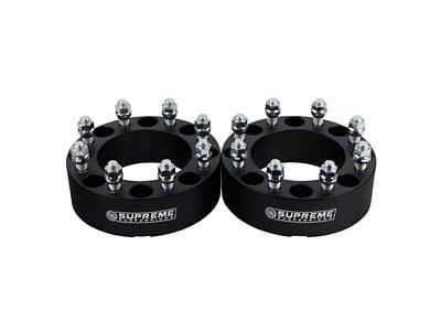 Supreme Suspensions 2-Inch Pro Billet Wheel Spacers; Black; Set of Two (03-11 RAM 2500)