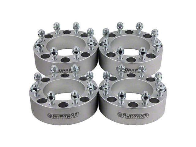 Supreme Suspensions 2-Inch Pro Billet Wheel Spacers; Silver; Set of Four (10-14 RAM 2500)