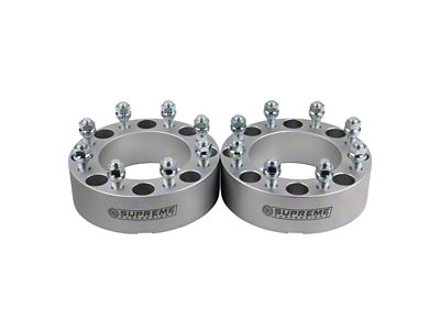 Supreme Suspensions 2-Inch Pro Billet Wheel Spacers; Silver; Set of Two (10-14 RAM 2500)