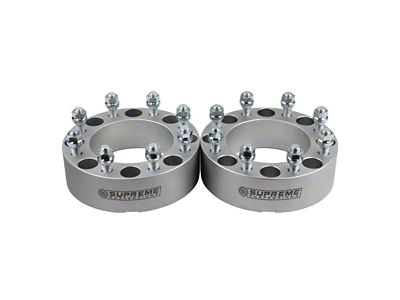 Supreme Suspensions 2-Inch Pro Billet Wheel Spacers; Silver; Set of Two (03-11 RAM 2500)