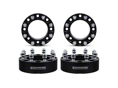 Supreme Suspensions 2-Inch PRO Billet 8 x 165.1mm to 8 x 170mm Wheel Adapters; Black; Set of Four (10-14 RAM 3500)