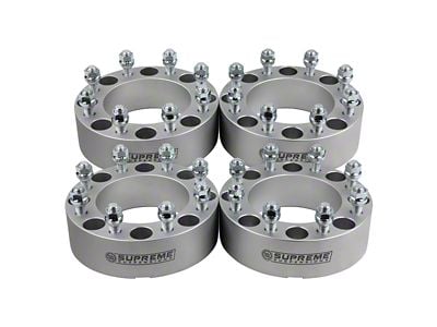 Supreme Suspensions 2-Inch PRO Billet 8 x 165.1mm to 8 x 170mm Wheel Adapters; Silver; Set of Four (10-14 RAM 3500)