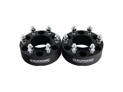 Supreme Suspensions 2-Inch Pro Billet Hub Centric Wheel Spacers; Black; Set of Two (19-25 Ranger)