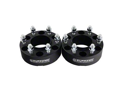 Supreme Suspensions 2-Inch Pro Billet Hub Centric Wheel Spacers; Black; Set of Two (19-24 Ranger)