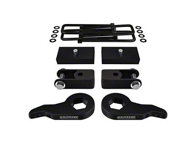 Supreme Suspensions 1 to 3-Inch Front / 3-Inch Rear Pro Suspension Lift Kit with Shock Extenders (99-06 4WD Sierra 1500)