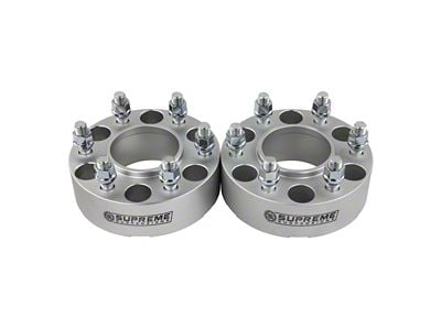Supreme Suspensions 2-Inch Hub and Wheel Centric Wheel Spacers; Silver (07-24 Sierra 1500)