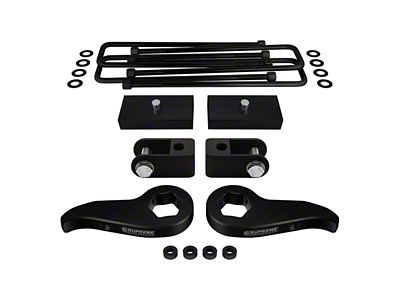 Supreme Suspensions 1 to 3-Inch Front / 1-Inch Rear Pro Suspension Lift Kit with Shock Extenders (11-24 4WD Sierra 2500 HD, Excluding Denali)
