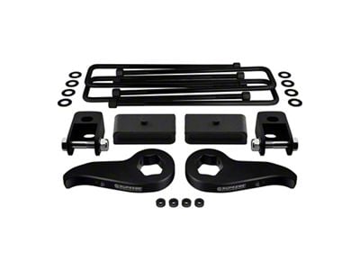 Supreme Suspensions 1 to 3-Inch Front / 1.50-Inch Rear Pro Suspension Lift Kit with Shock Extenders (20-24 4WD Sierra 2500 HD)