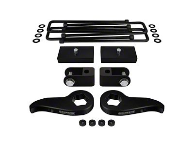 Supreme Suspensions 1 to 3-Inch Front / 3-Inch Rear Pro Suspension Lift Kit with Shock Extenders (11-25 4WD Sierra 2500 HD, Excluding Denali)