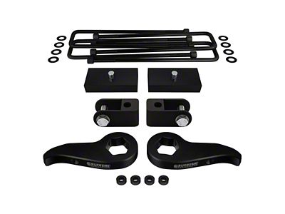 Supreme Suspensions 1 to 3-Inch Front / 3-Inch Rear Pro Suspension Lift Kit with Shock Extenders (11-24 4WD Sierra 2500 HD, Excluding Denali)