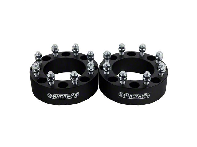 Supreme Suspensions 1.50-Inch Pro Billet Hub Centric Wheel Spacers; Black; Set of Two (07-10 Sierra 2500 HD)