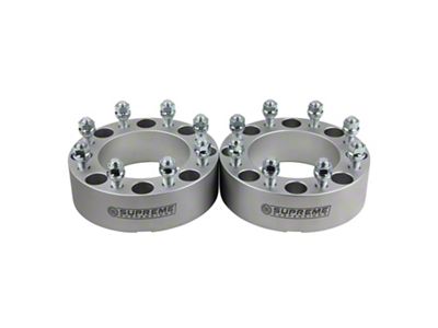 Supreme Suspensions 2-Inch Pro Billet Hub Centric Wheel Spacers; Silver; Set of Two (07-10 Sierra 2500 HD)