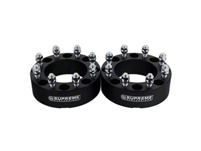 Supreme Suspensions 2-Inch Pro Billet Wheel Spacers; Black; Set of Two (11-24 Sierra 2500 HD)