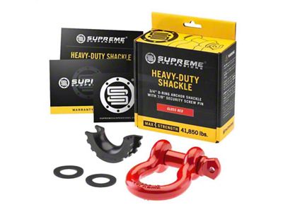 Supreme Suspensions 3/4-Inch D-Ring Shackle; Red