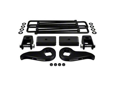Supreme Suspensions 1 to 3-Inch Front / 1.50-Inch Rear Pro Suspension Lift Kit with Shock Extenders (20-24 4WD Sierra 3500 HD)