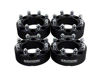 Supreme Suspensions 1.50-Inch PRO Billet 8 x 165.1mm to 8 x 170mm Wheel Adapters; Black; Set of Four (07-10 Sierra 3500 HD SRW)