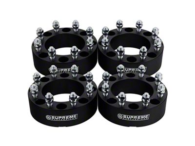 Supreme Suspensions 1.50-Inch PRO Billet 8 x 165.1mm to 8 x 180mm Wheel Adapters; Black; Set of Four (07-10 Sierra 3500 HD)