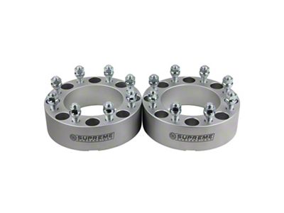 Supreme Suspensions 2-Inch Pro Billet Hub Centric Wheel Spacers; Silver; Set of Two (07-10 Sierra 3500 HD)