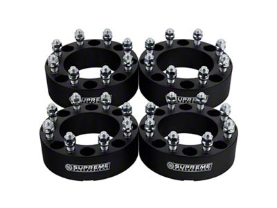 Supreme Suspensions 2-Inch PRO Billet 8 x 165.1mm to 8 x 180mm Wheel Adapters; Black; Set of Four (07-10 Sierra 3500 HD)