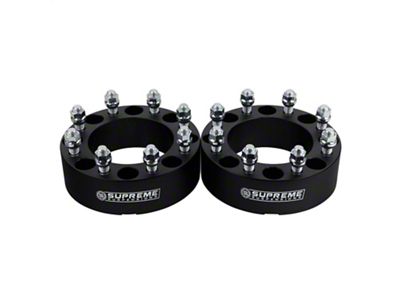 Supreme Suspensions 2-Inch Pro Billet Wheel Spacers; Black; Set of Two (11-25 Sierra 3500 HD)