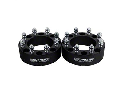 Supreme Suspensions 2-Inch Pro Billet Wheel Spacers; Black; Set of Two (11-24 Sierra 3500 HD)