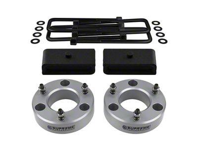 Supreme Suspensions 3-Inch Front / 1.50-Inch Rear Pro Billet Suspension Lift Kit; Black and Silver (19-25 Silverado 1500, Excluding Trail Boss & ZR2)