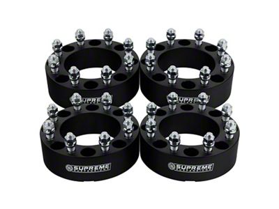 Supreme Suspensions 1.50-Inch Pro Billet Hub Centric Wheel Spacers; Black; Set of Four (07-10 Silverado 2500 HD)