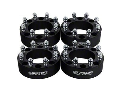 Supreme Suspensions 2-Inch Pro Billet Hub and Wheel Centric Wheel Spacers; Black; Set of Four (11-17 Silverado 2500 HD SRW)