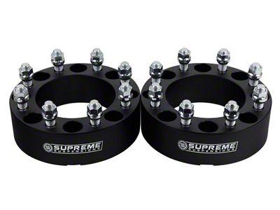 Supreme Suspensions 1.50-Inch Pro Billet Hub Centric Wheel Spacers; Black; Set of Two (05-25 F-250 Super Duty)