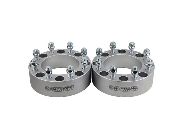 Supreme Suspensions 1.50-Inch Pro Billet Hub Centric Wheel Spacers; Silver; Set of Two (11-24 F-250 Super Duty)