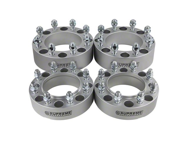 Supreme Suspensions 1.50-Inch Pro Billet Hub Centric Wheel Spacers; Silver; Set of Four (11-24 F-250 Super Duty)