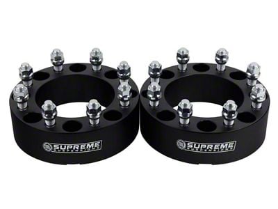 Supreme Suspensions 2-Inch Pro Billet Hub Centric Wheel Spacers; Black; Set of Two (11-24 F-250 Super Duty)