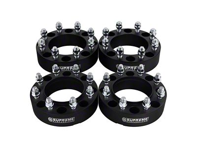 Supreme Suspensions 2-Inch Pro Billet Hub Centric Wheel Spacers; Black; Set of Four (05-25 F-250 Super Duty)