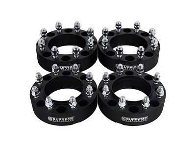 Supreme Suspensions 2-Inch Pro Billet Hub Centric Wheel Spacers; Black; Set of Four (11-24 F-250 Super Duty)