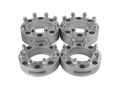 Supreme Suspensions 2-Inch Pro Billet Hub Centric Wheel Spacers; Silver; Set of Four (05-25 F-250 Super Duty)