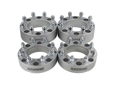 Supreme Suspensions 2-Inch Pro Billet Hub Centric Wheel Spacers; Silver; Set of Four (11-24 F-250 Super Duty)
