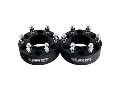 Supreme Suspensions 1.50-Inch Pro Billet Hub Centric Wheel Spacers; Black; Set of Two (07-20 Tahoe)