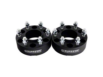 Supreme Suspensions 2-Inch Pro Billet Hub Centric Wheel Spacers; Black; Set of Two (07-20 Tahoe)